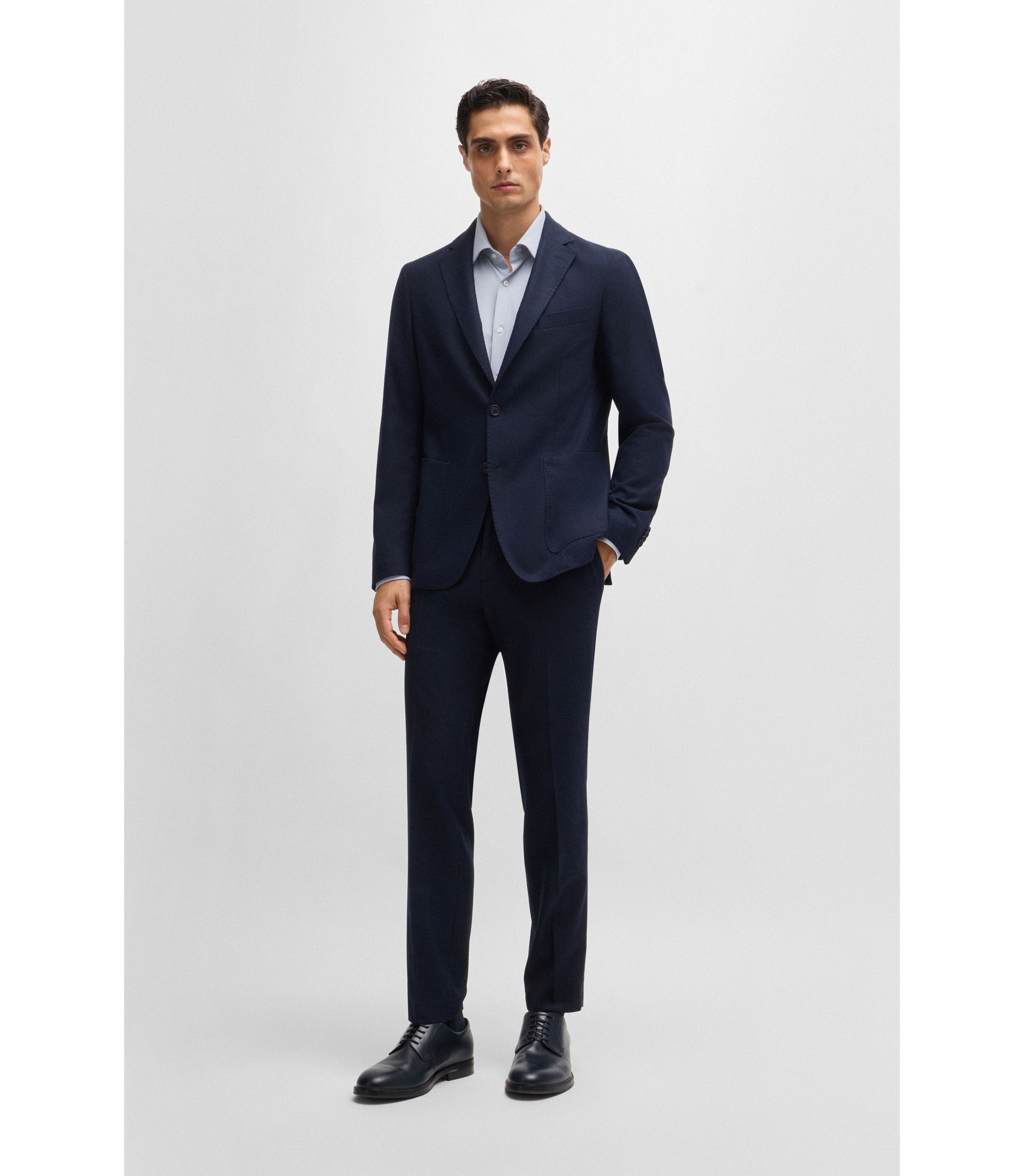 BOSS - Regular-fit shirt in structured performance-stretch