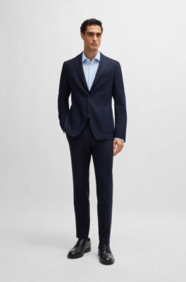 Camisa regular fit de tejido el&aacute;stico t&eacute;cnico con estructura, Celeste