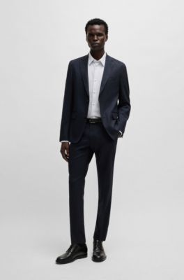 Camisa slim fit en punto de algod&oacute;n estampado, Celeste