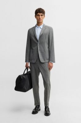 Camisa slim fit en punto t&eacute;cnico el&aacute;stico estampado, Celeste