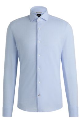 Hugo Boss Boss Hank Slim Fit Stripe Dress Shirt In Light Blue