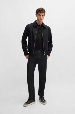 BOSS x ASTON MARTIN polo shirt in silk-cotton jacquard, Black