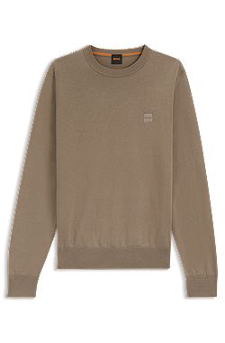 Jersey de algodón y cashmere con etiqueta con logo