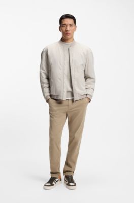Cotton piqu&eacute; sweater with logo patch, Light Grey