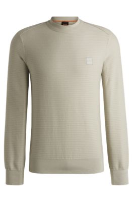 Jersey de piqu&eacute; de algod&oacute;n con aplique de logo, Beige claro
