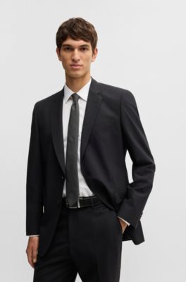 Slim-fit shirt in easy-iron stretch-cotton poplin, White