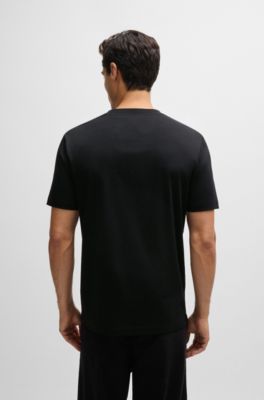 Mercerized-cotton T-shirt with Double B monogram, Black