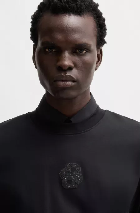 Cotton sweatshirt in relaxed fit with Double B monogram