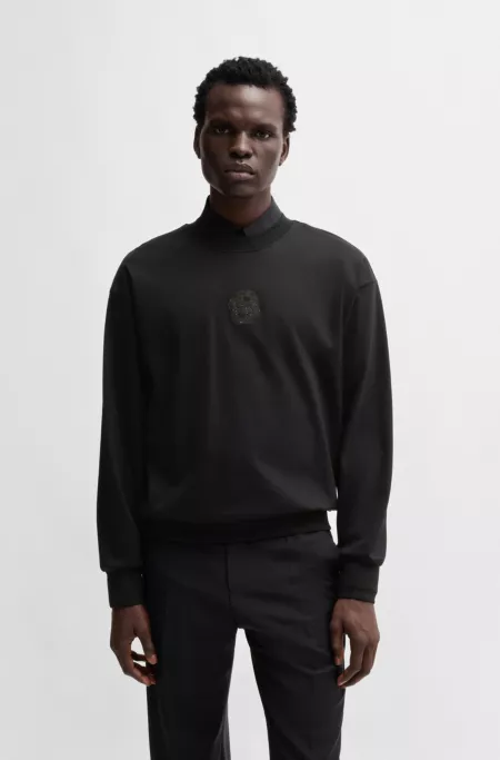 Cotton sweatshirt in relaxed fit with Double B monogram