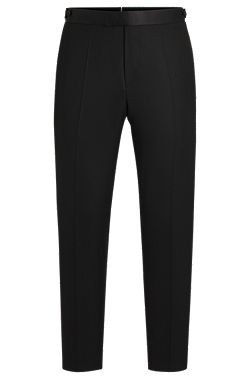 Pantalon de smoking Slim en laine avec finitions en soie