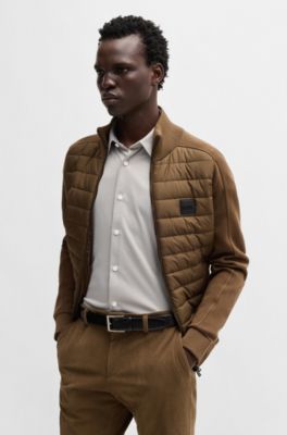 Slim-fit shirt in patterned performance fabric, Light Green