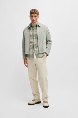 Camisa relaxed fit en franela de algod&oacute;n a cuadros, Cal