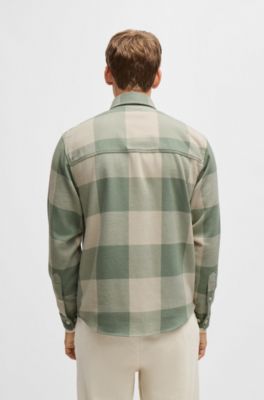 Camisa relaxed fit en franela de algod&oacute;n a cuadros, Cal