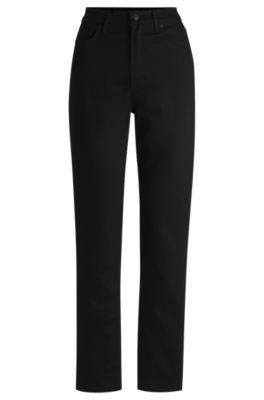 Hugo Boss Slim-fit Jeans In Stay-black Stretch Denim In Black