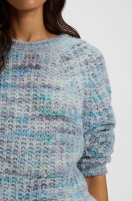 Multicoloured-yarn sweater in an alpaca blend, Patterned