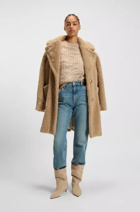 Multicoloured-yarn sweater in an alpaca blend