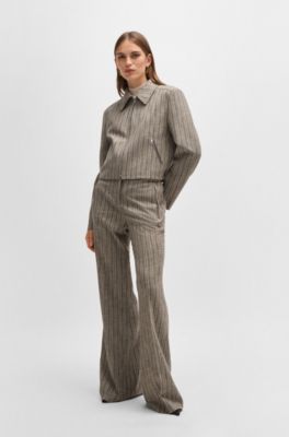 Regular-fit trousers in striped stretch cloth, Patterned