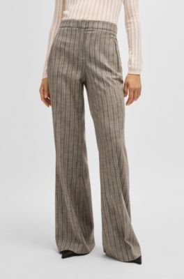 Regular-fit trousers in striped stretch cloth, Patterned