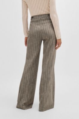 Regular-fit trousers in striped stretch cloth, Patterned
