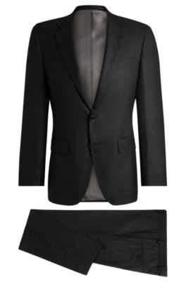 BOSS - Slim-fit suit in checked wool