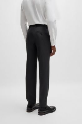 Costume Slim en laine vierge &agrave; carreaux, Gris chin&eacute;