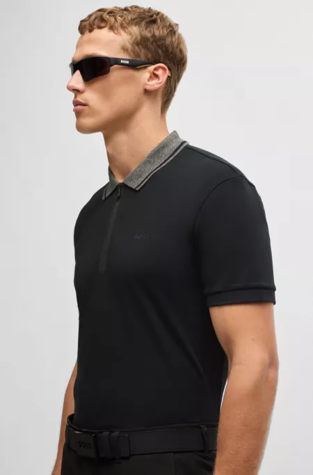 Interlock-cotton regular-fit polo shirt with logo detail