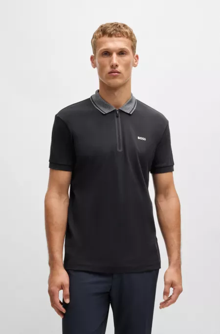 Interlock-cotton regular-fit polo shirt with logo detail