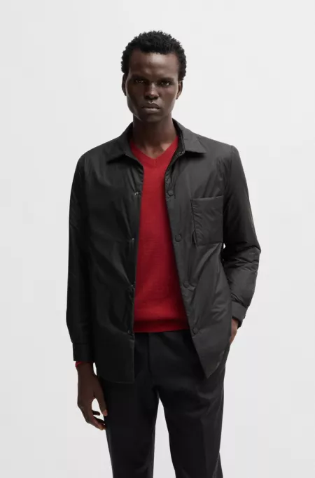 Relaxed-fit padded overshirt in water-repellent fabric