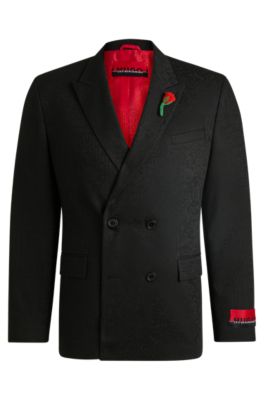 Hugo Boss Hugo X Les Benjamins Modern-fit Jacket In Jacquard Fabric In Patterned