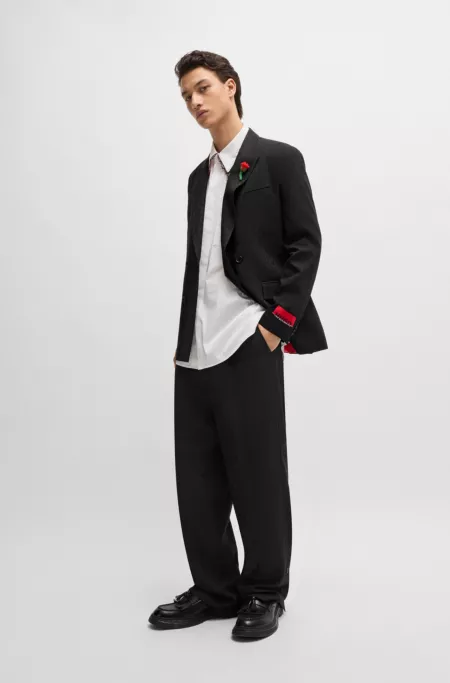 HUGO x Les Benjamins modern-fit jacket in jacquard fabric