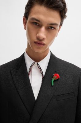 Chaqueta de corte moderno HUGO&nbsp;x&nbsp;Les Benjamins en tejido jacquard, Fantas&iacute;a