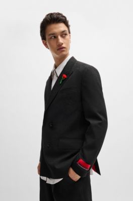 Chaqueta de corte moderno HUGO&nbsp;x&nbsp;Les Benjamins en tejido jacquard, Fantas&iacute;a