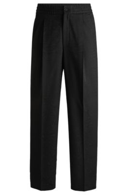Hugo Boss Hugo X Les Benjamins Modern-fit Trousers In Patterned Jacquard In Patterned