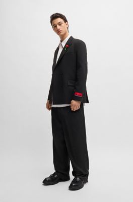 Pantalones de corte moderno HUGO&nbsp;x&nbsp;Les Benjamins en jacquard con estampado, Fantas&iacute;a