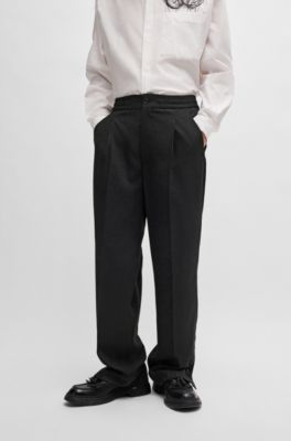 HUGO x Les Benjamins modern-fit trousers in patterned jacquard, Patterned