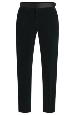 Pantalones de esmoquin slim fit en terciopelo de algod&oacute;n, Cal