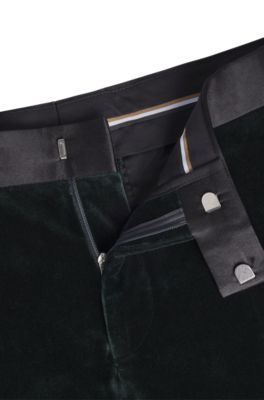 Pantalones de esmoquin slim fit en terciopelo de algod&oacute;n, Cal