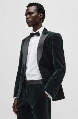 Pantalones de esmoquin slim fit en terciopelo de algod&oacute;n, Cal