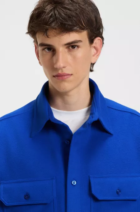 Oversized-fit shirt in brushed flannel