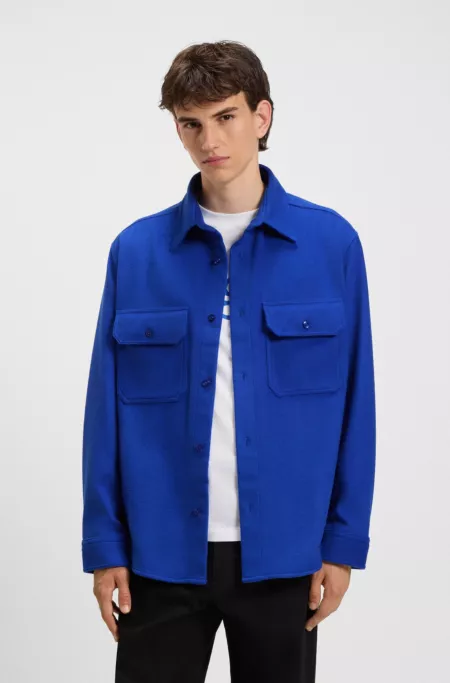 Oversized-fit shirt in brushed flannel