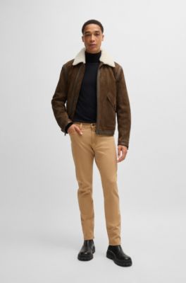Vaqueros slim fit de c&oacute;modo denim el&aacute;stico, Beige