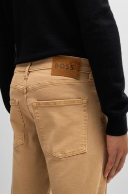Vaqueros slim fit de c&oacute;modo denim el&aacute;stico, Beige
