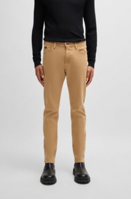 Vaqueros slim fit de c&oacute;modo denim el&aacute;stico, Beige
