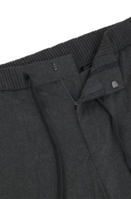Pantalon Slim en flanelle tr&egrave;s souple, Gris chin&eacute;