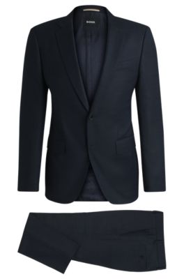 Hugo Boss Boss Notched Lapel Padded Shoulder Jacket With Eyelet Design In Light Blue
