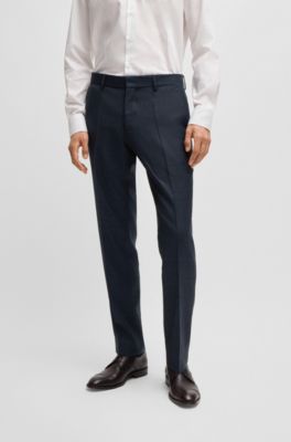 Slim-fit suit in micro-patterned stretch wool, Light Blue