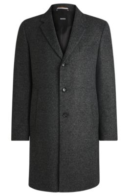 BOSS Slim fit coat in patterned jersey
