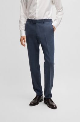 Regular-fit suit in micro-patterned stretch fabric, Light Blue
