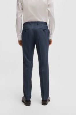 Regular-fit suit in micro-patterned stretch fabric, Light Blue