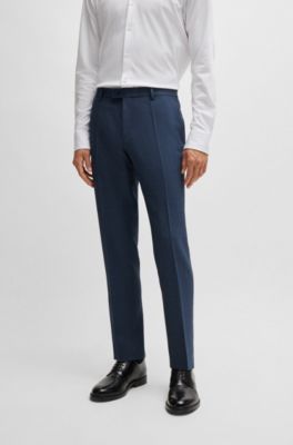 Slim-fit suit in micro-patterned performance-stretch wool, Light Blue